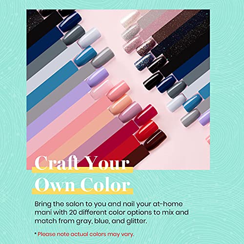 beetles Gel Polish Nail Set 20 Colors Modern Muse Collection with Nail Kit Easy Nail Extension Set with 500Pcs Gel Nail Tips Nude Gray Pink Glitter Manicure with 3 Pcs Base Matte and Glossy Top Coat