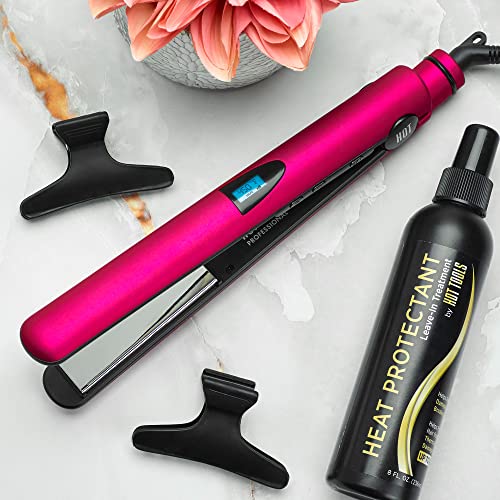 Hot Tools Pro Artist Titanium Digital Flat Iron | One Pass, Micro Shine Styles (1 in)