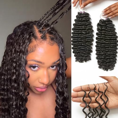 LUVME Deep Wave Crochet Hair 18 Inch 2 Packs - Human Hair Extensions