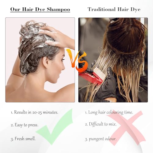 Dark Brown Hair Dye Shampoo 3-in-1 for Grey Coverage