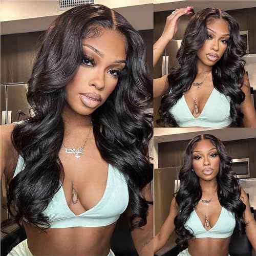 V Part Wig Human Hair Body Wave Upgrade U Part Human Hair Wig With Adjustable Drawstring 200% Density V Shape Clip In Half Wig For Women Natural Color 22 Inch
