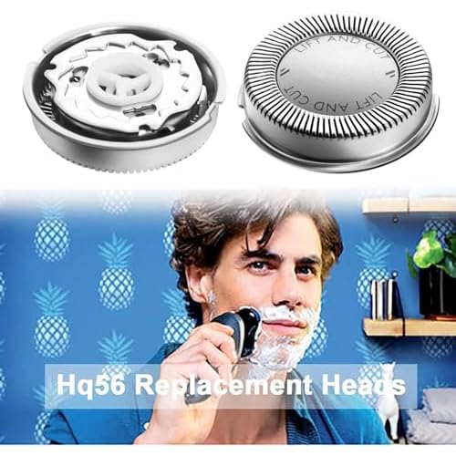 Poweka HQ56 Replacement Shaver Heads for HQ3 HQ4 HQ55 HQ56 HQ6,Razor Shaving Heads Blade Compatible with Philipss Norelcos HQ300 HQ442 HQ916 HS190 HQ6990 Electric Shavers