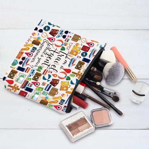 G2TUP Travel Agent Gift Thank You Travel Agent Toiletry Bag I' m a Travel Agent What's Your Superpower Zip Christmas Gifts