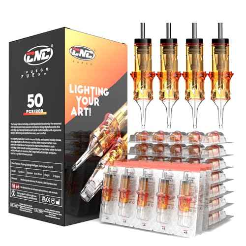 CNC 50PCS Tattoo Cartridge Needles Assorted Mixed Size #12 Round Liner - 1203RL 1205RL 1207RL 1209RL 1211RL with Membrane Professional Disposable Tattoo Needles EN09-50KIT-E