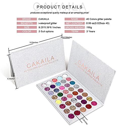 40 Color Glitter Eyeshadow Palette - Metallic Shimmer Makeup