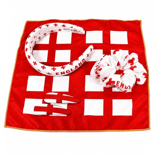 England Flag Hair Ties & Clips 4-Piece Set