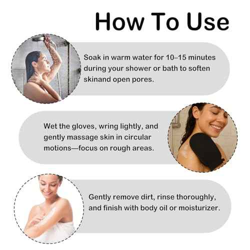 Deep Exfoliating Glove, Korean Exfoliating Mitt for Body Scrub, Dead Skin Removal & Keratosis Pilaris Treatment, Spray and Self Tan Remover
