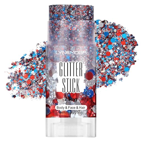 Red White Blue Glitter Stick for Face & Body