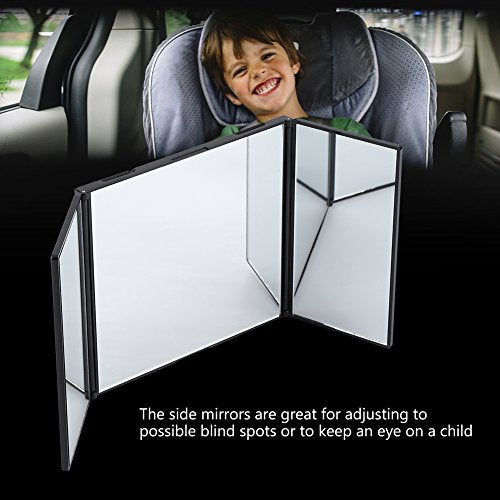 Car Sun Visor Makeup Mirror - Foldable 3-Way Design