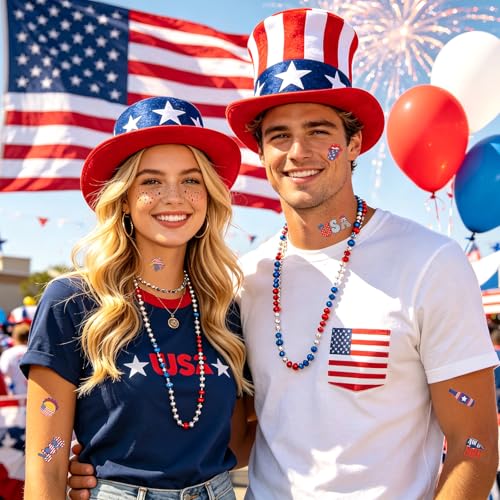 116 Pc Patriotic Temporary Tattoos | 4th of July Face Tattoos