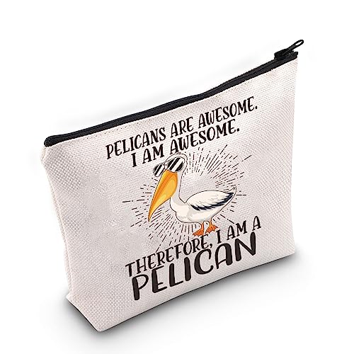 LEVLO Pelican Cosmetic Makeup Bag Pelicans Lover Gift Pelicans Are Awesome Makeup Zipper Pouch Bag For Pelicans Fans (Pelicans Are Awesome)