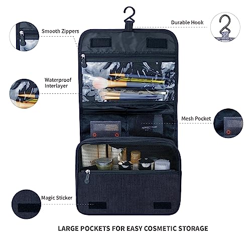 Large Capacity Toiletry Bag with Hanging Hook - Waterproof Travel Organizer