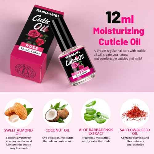 FANDAMEI Nail Kit, Manicure Kit For Women, Nail Care Kit With Glass Nail File, 5pcs 180/240 Grit Nail Files For Natural Nails, Cuticle Oil, Cuticle Trimmer, Cuticle Pusher, Manicure Set