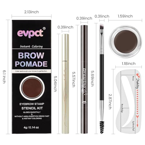 Eyebrow Pomade Kit with 10 Stencils, Pencil & Eyeliner