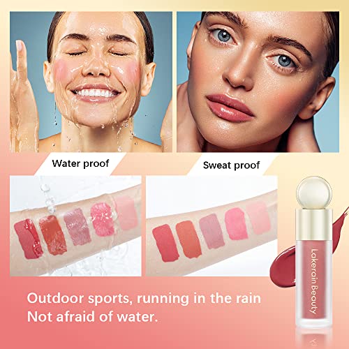 Liquid Blush Stick for Cheeks 0.25 Fl Oz - Natural Matte Pink Red Waterproof Face Tint - 2#