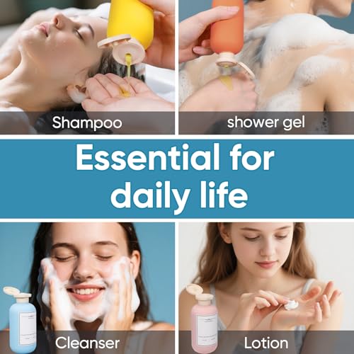 4-Pack 6.8oz Travel Shampoo Bottles, Leak-Proof Refillable Squeeze