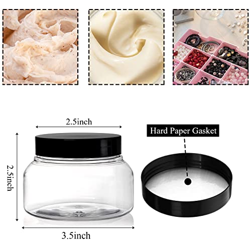 Yarlung 8oz Clear Plastic Jars with Lids (16-Pack)