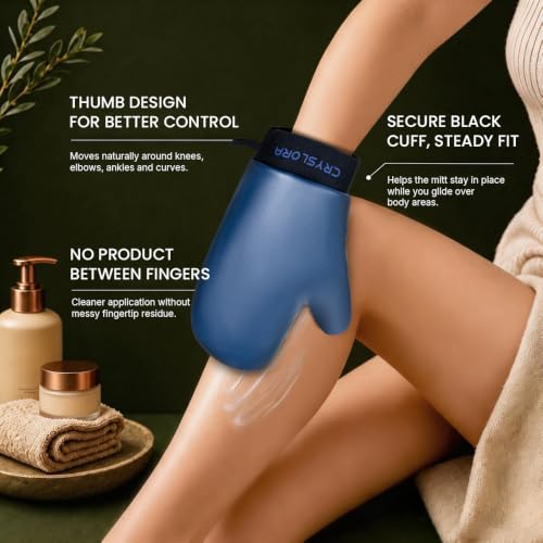 Self Tanning Mitt Reusable Leather, Zero Absorption Streak-Free