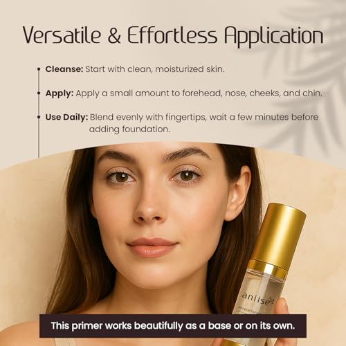 Mineral Makeup Facial Foundation Primer ? Smooths Skin, Extends Makeup Wear, Controls Shine, Minimizes Pores & Fine Lines ? For All Skin Types ? Vegan, Paraben Free, Cruelty-Free ? 1 fl oz (30 mL)