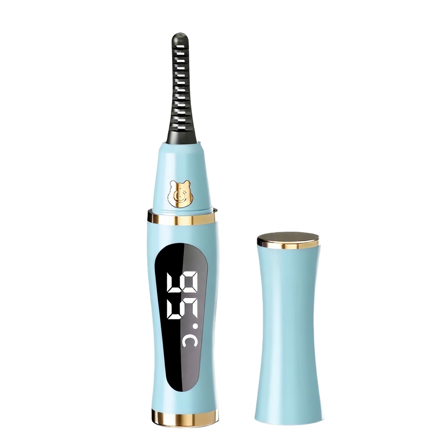 2025 Upgraded Heated Eyelash Curler – Fast 5s Heat-Up, USB Rechargeable Electric Eyelash Curler, LED Display, Anti-Burn, 24H Long-Lasting Curl, Perfect Gift for Women (Blue)