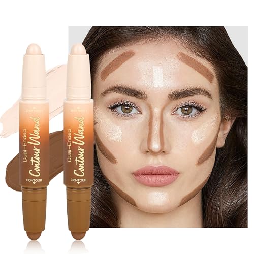 2Pcs Contour Highlighter Stick Dual-Ended Cream Bronzer