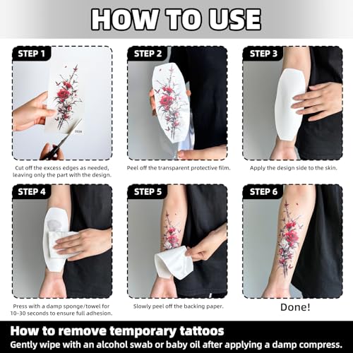 117 PCS Christmas Watercolor Animals Temporary Tattoos for Adults, Cute Temp Tattoos Stickers for Women Men Body Arm Shoulder BBQ Beach Swimming Pool
