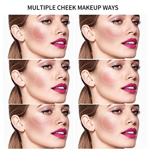 Boobeen Powder Blush Palette - 5 Matte Shades with Puff