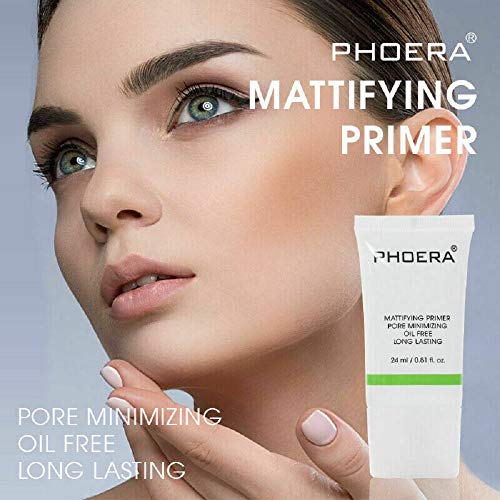 Phoera Face Primer - Matte Finish, Oil Control, Full Coverage Makeup Base, Pores & Wrinkle Filler, Long Lasting, 24ml