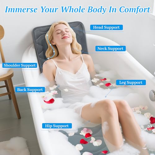 TranquilRelax Bath Pillow with 17 Suction Cups - Head, Neck & Shoulder Support