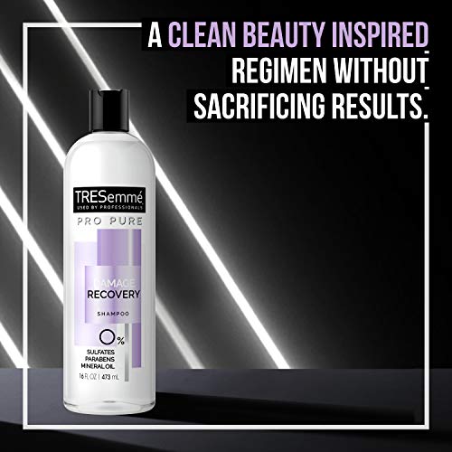 TRESemm? Pro Pure Shampoo for Damaged Hair Damage Recovery Sulfate, Paraben and Dye Free, 16 Fl Oz (Pack of 4)