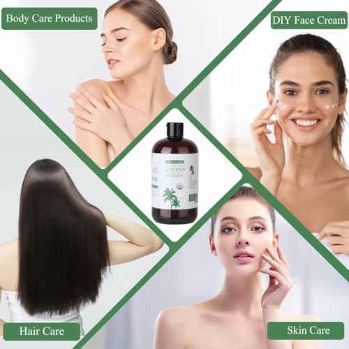 Organic Vegetable Glycerin ? USDA Organic Certified, 100% Pure, 16 fl oz ? Natural Skin & Hair Moisturizer ? Ideal for DIY Beauty, Soaps, Lotions & More ? Non-GMO, Palm Oil Free