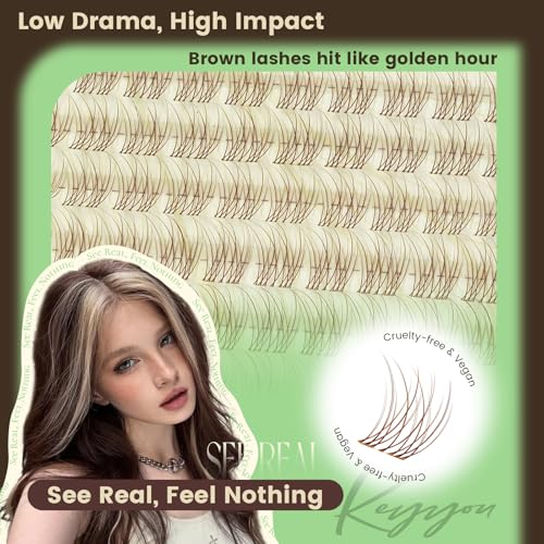 Brown Lashes C Curl 8-16mm Natural Wispy for Daily Wear