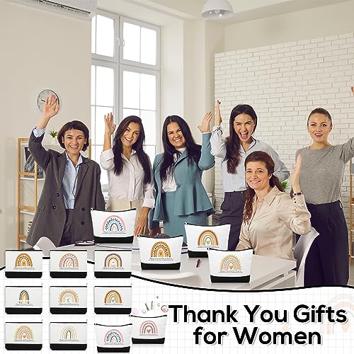 20 Pcs Boho Inspirational Gifts Cosmetic Bags May You Be Proud Gift Pouch Motivational Gift Rainbow Canvas Cosmetic Bag with Zipper Appreciation Makeup Bags for Women Nurse Week Teacher Employee
