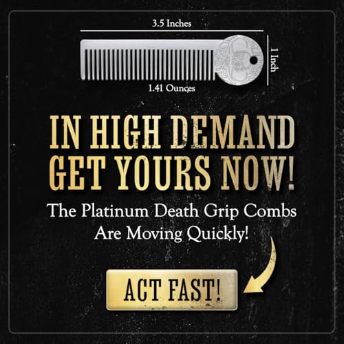 Metal Mustache & Beard Comb ? Dual-Sided Pocket Comb for Men, Fine & Wide Teeth for Precise Styling ? Durable, Compact, Travel-Friendly Grooming Tool for Facial Hair Care