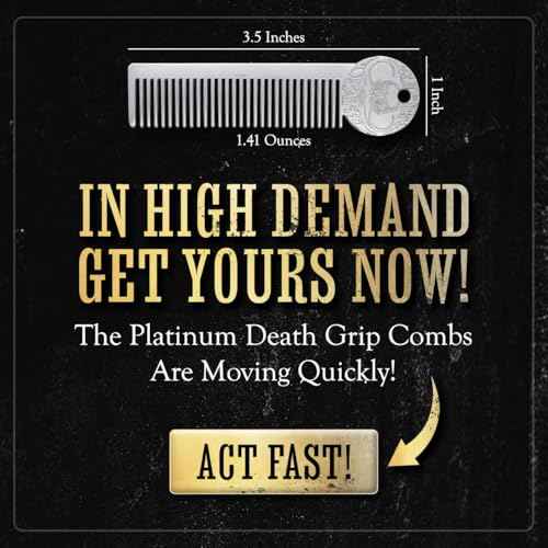 Metal Mustache & Beard Comb ? Dual-Sided Pocket Comb for Men, Fine & Wide Teeth for Precise Styling ? Durable, Compact, Travel-Friendly Grooming Tool for Facial Hair Care