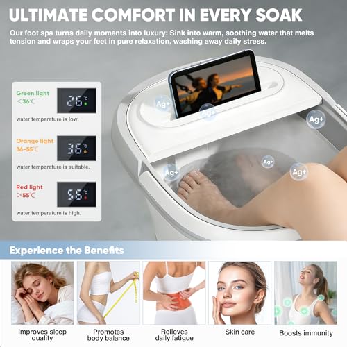 Ionic Foot Bath Detox Machine with 3 Sea Salts & Foldable Basin