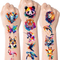 120 Watercolor Animal Temporary Tattoos for Kids