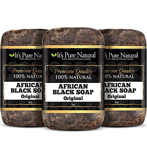 African Black Soap Bars - 3 Pack Organic Face & Body