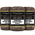 African Black Soap Bars - 3 Pack Organic Face & Body
