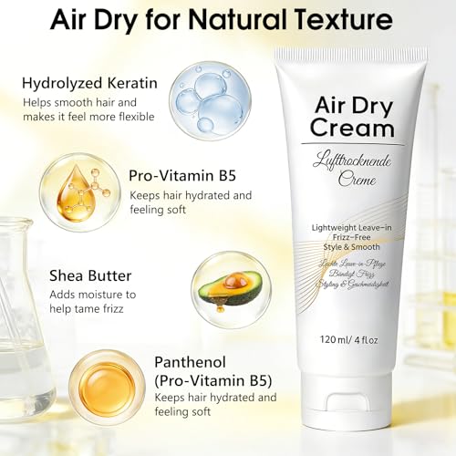 Mokasakiso Air Dry Cream for Frizz-Free, Effortless Styling - 4 fl oz