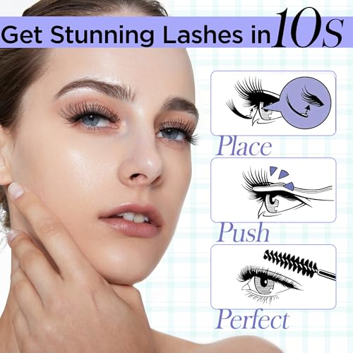 Self-Adhesive Lash Clusters - No Glue Needed, D Curl