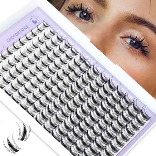 Manga Lash Clusters 10-18mm Natural Lashes Cluster Eyelash Extensions 154pcs Fairy Individual Cluster Lashes Wispy for DIY Lash Extension Wet-Look Lash Extension