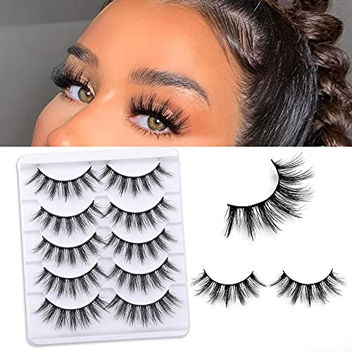 3D Faux Mink Lashes 18mm - 5 Pairs Fluffy False Eyelashes