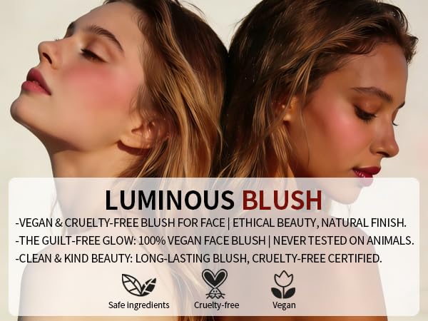 Cream Blush for Cheeks - Waterproof Pink Powder Makeup