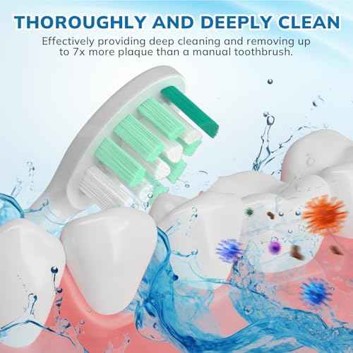 Replacement Toothbrush Heads Compatible with Philips Sonicare£º16 Pack Soft Replacement Electric Brush Head for 4100 5100 6100 HX9023/65 W Optimal Control Snap-on System£¨B&W£©
