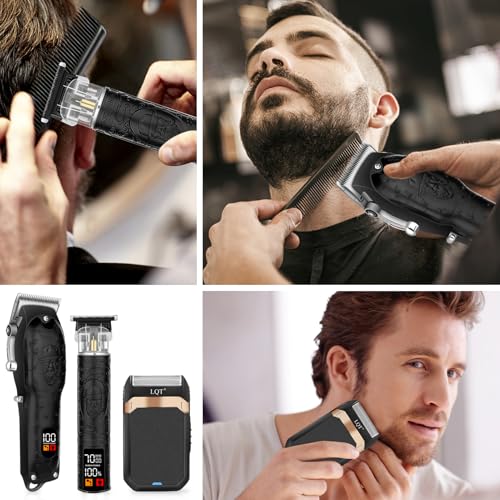 Men's Hair Clipper & Beard Trimmer Set - Professional Cordless Grooming Kit