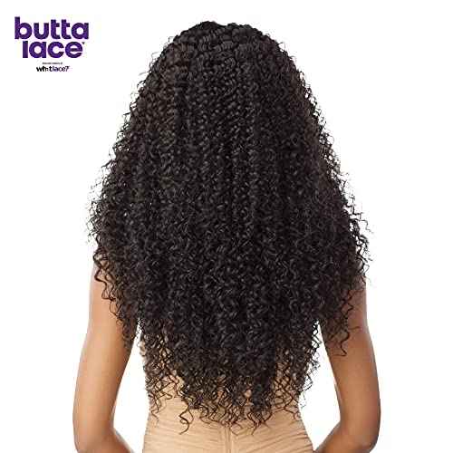 Sensationnel Butta Lace Wigs - Unit 35 Extra Wide 5 Inch Deep Parting Synthetic Preplucked Hairline Glueless Lacefront (1 JETBLACK)