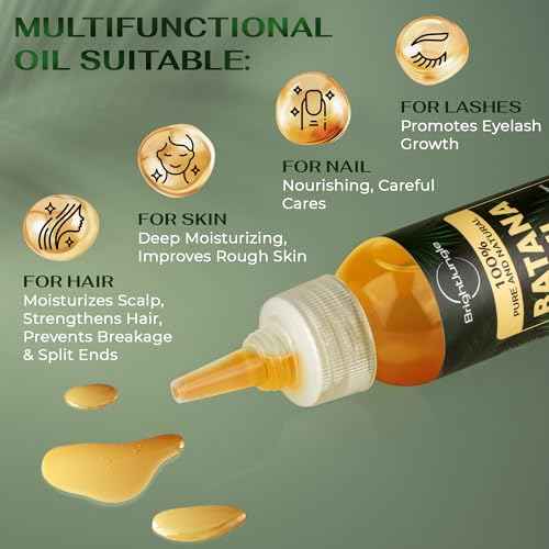 Batana & Rosemary Oil for Hair Growth - 100% Pure Organic Blend (4 FL OZ) - with Scalp Massager & Applicator - Dr. Sebi Inspired Formula - For Men & Women