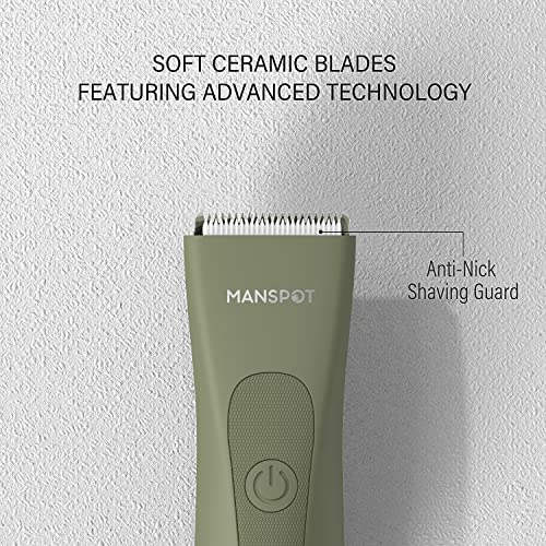 MANSPOT The Men's Grooming Kit Contains: The Electric Groin Hair Trimmer and Ceramic Blade for Replacement Head