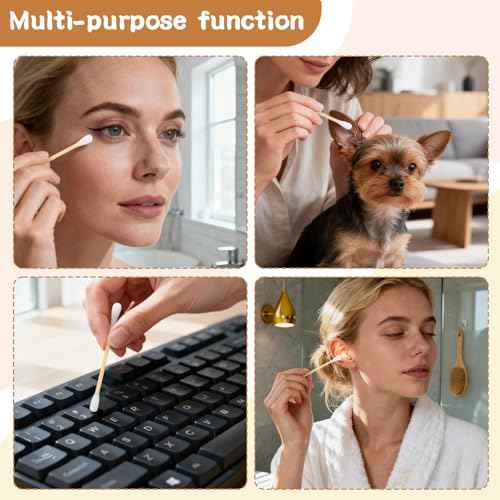 100 PCS (10 Pack of 10) Travel Size Cotton Swabs for Ears,Individually Wrapped Cotton Swabs,Round Tipped Round Ear Swab,Ear Sticks,Travel Ear Cleaning Cotton Buds for Travel Makeup,Hotel